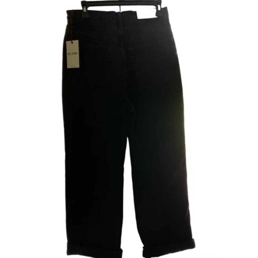 ReDone Womens Jeans Originals 70s Ultra High Rise Wide Leg in Shaded Black NWTs